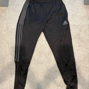 Adidas Black Joggers with Zipper